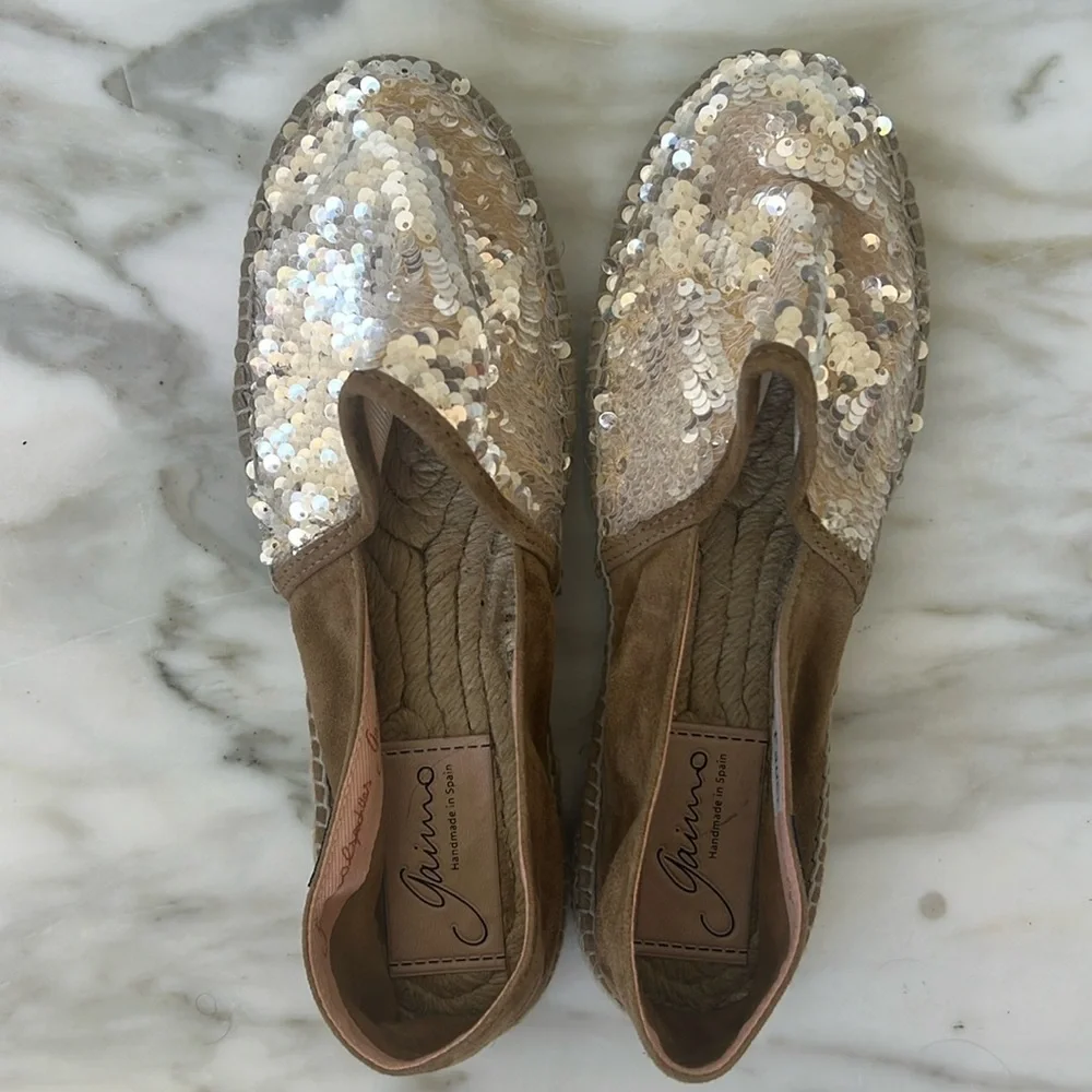 Gaimo‎ sequin and suede espadrilles